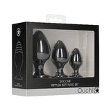 Ouch Rippled Butt Plug Set Black