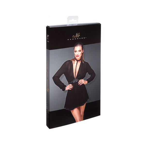 Noir Handmade Chiffone Minidress And Choker 4xl