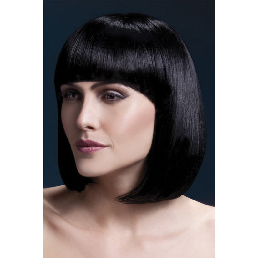 Fever Smiffys Elise Wig Sleek Bob With Fringe-Black 13'