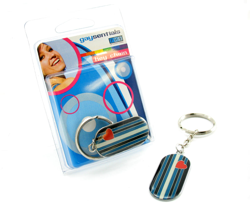 ENAMEL KEY CHAIN LEATHER FLAG