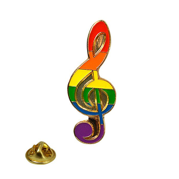 LAPEL PIN RAINBOW NOTE