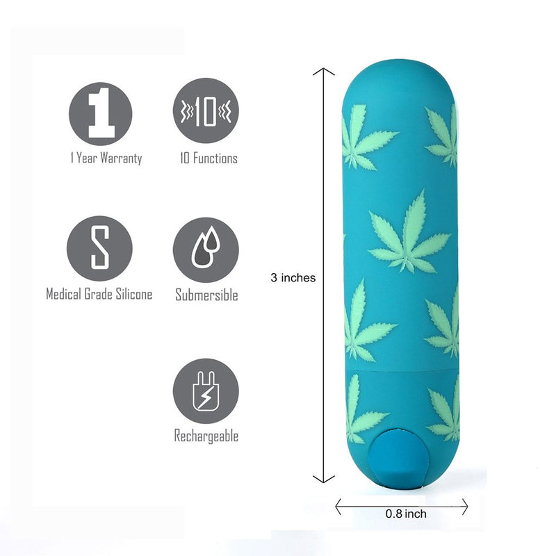 JESSI 420 10 FUNCTION MINI RECHARGEABLE BULLET EMERALD
