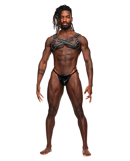 VIRGO LEATHER HARNESS BLACK O/S