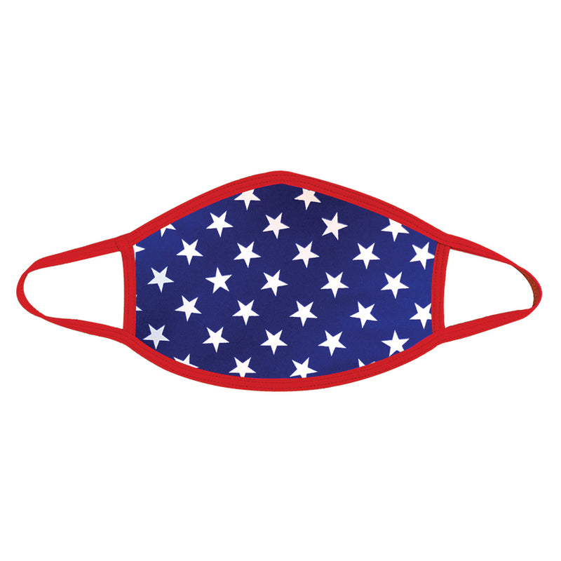 Neva Nude Murica USA Blue Star Mask w/100% Cotton Liner Red LG