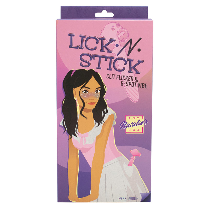 Natalie's Toy Box Lick n' Stick Clit Flicker & G-Spot Vibe - Pink