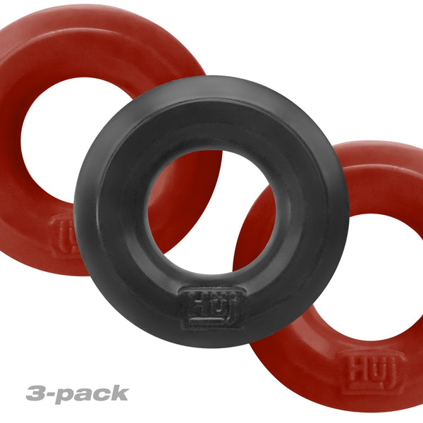 Hunky Junk 3 Pack C Ring - Cherry/Tar Ice