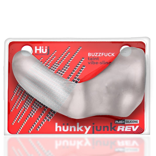 Hunky Junk Buzzfuck Sling w/Taint Vibe - Clear Ice