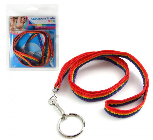 GAYSENTIALS RAINBOW NYLON WEB KEY TAG
