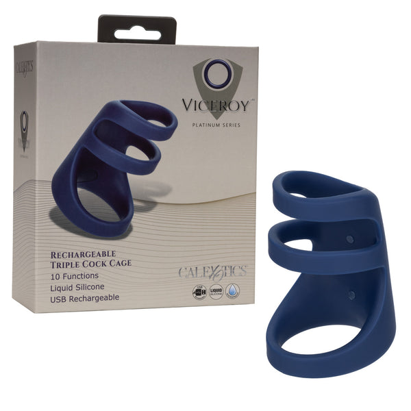 Viceroy Rechargeable Triple Cock Cage - Navy
