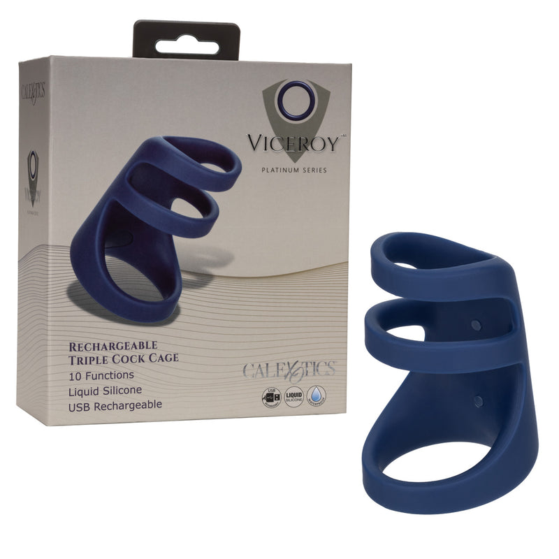 Viceroy Rechargeable Triple Cock Cage - Navy