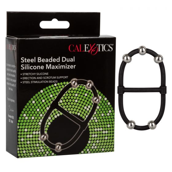 Steel Beaded Dual Silicone Maximizer - Black