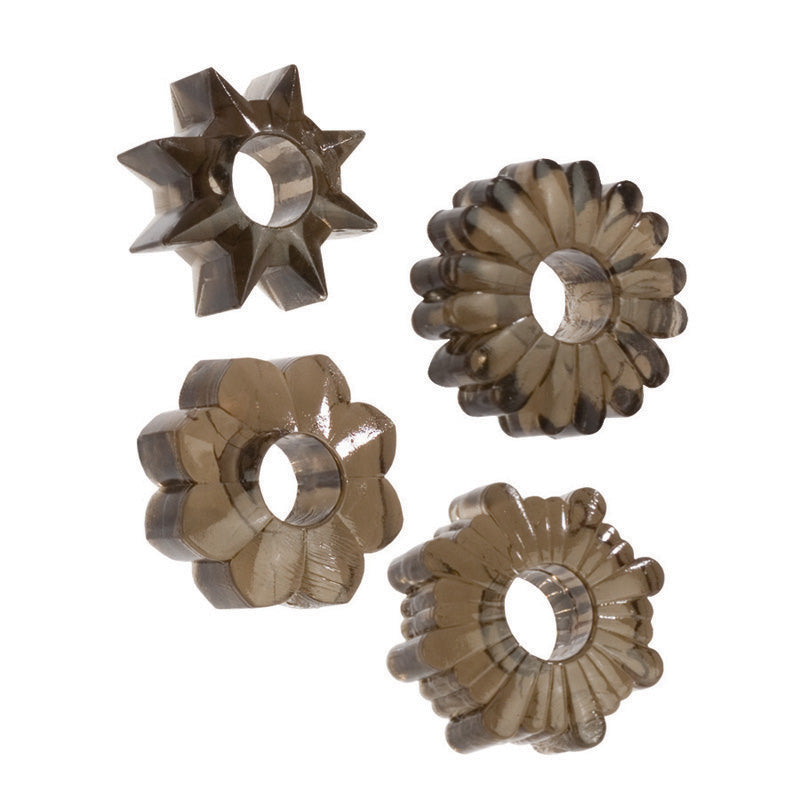 Basic Essentials Rings - Smoke Set of 4