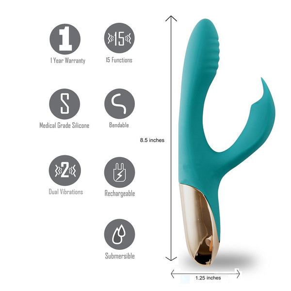 SKYLER SILICONE BENDABLE TEAL RABBIT