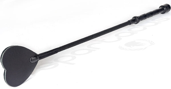 20IN FLEXI CROP- BLACK HEART SHAPE LEATHER TIP