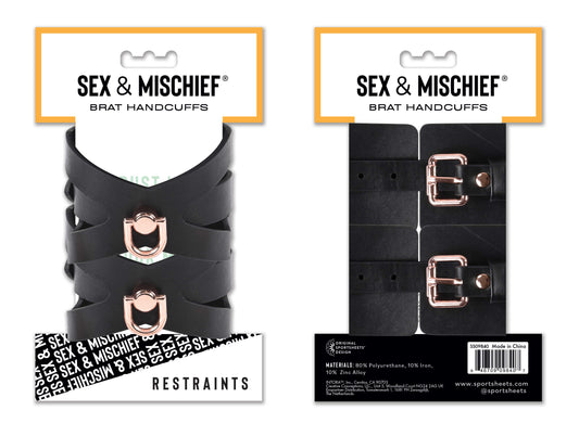 Sandm Brat Handcuffs Black/rose Gold