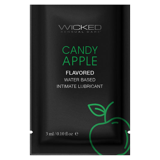 Wicked Sensual Care Aqua Water Based Lubricant - .1 oz Candy Apple
