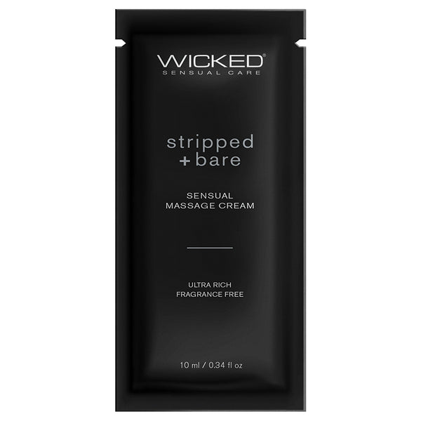 Wicked Sensual Care Stripped & Bare Unscented Massage Cream  - .34 oz