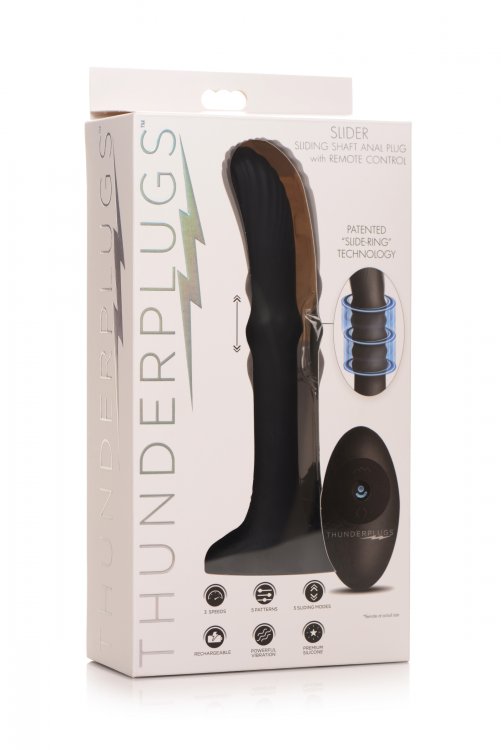 THUNDER PLUGS SLIDING SHAFT ANAL PLUG W/ REMOTE