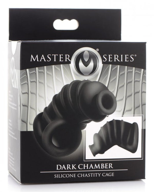 MASTER SERIES DARK CHAMBER SILICONE CHASTITY CAGE