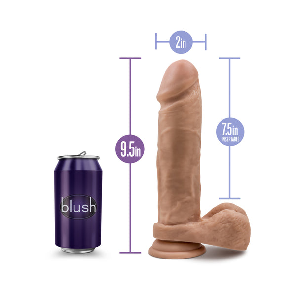 Au Natural - 9.5 Inch Dildo With Suction Cup -  Mocha