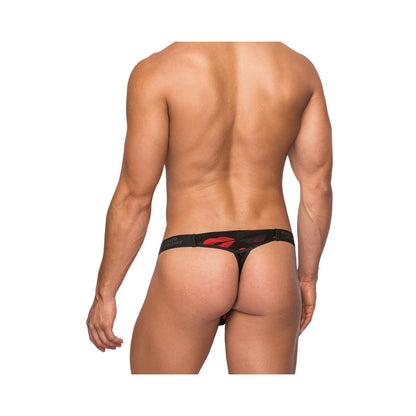 Male Power Kiss Me Micro Thong V Sheer Lips L/xl