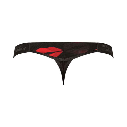 Male Power Kiss Me Micro Thong V Sheer Lips L/xl
