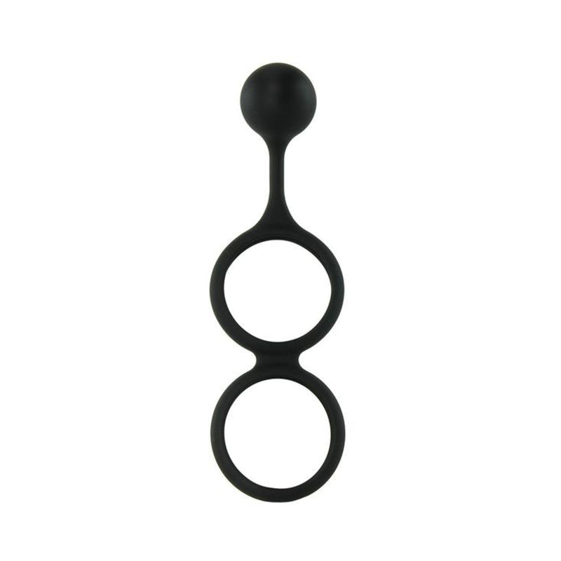 My Cock Ring Scrotum Ring With Weighted Ball Banger Silicone Black