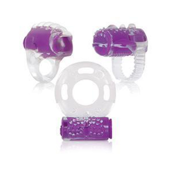 Evolved Ring True Unique Pleasure Rings Kit - 3 Pack Clear/Purple