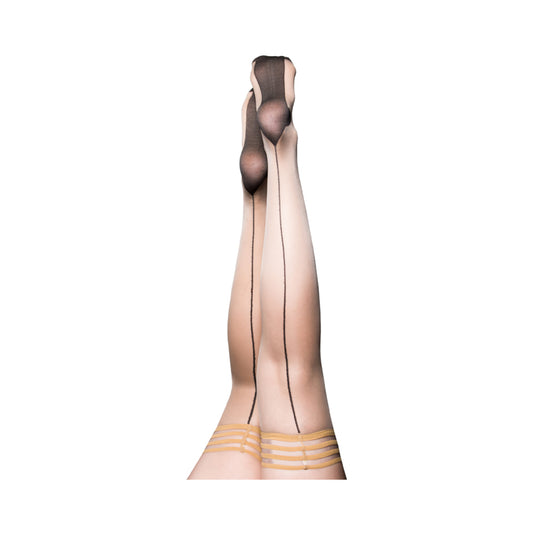 Kixies Ruby Nude Black Back Seam Size A