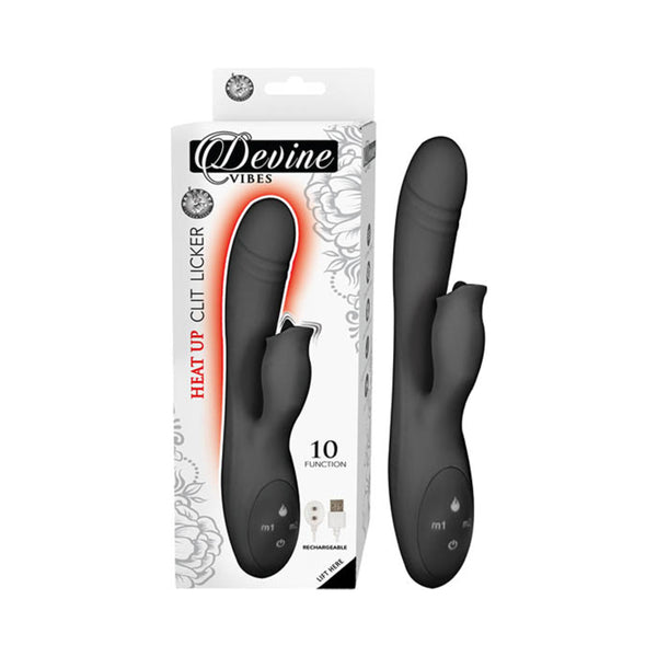 Devine Vibes Heat Up Clit Licker-Black
