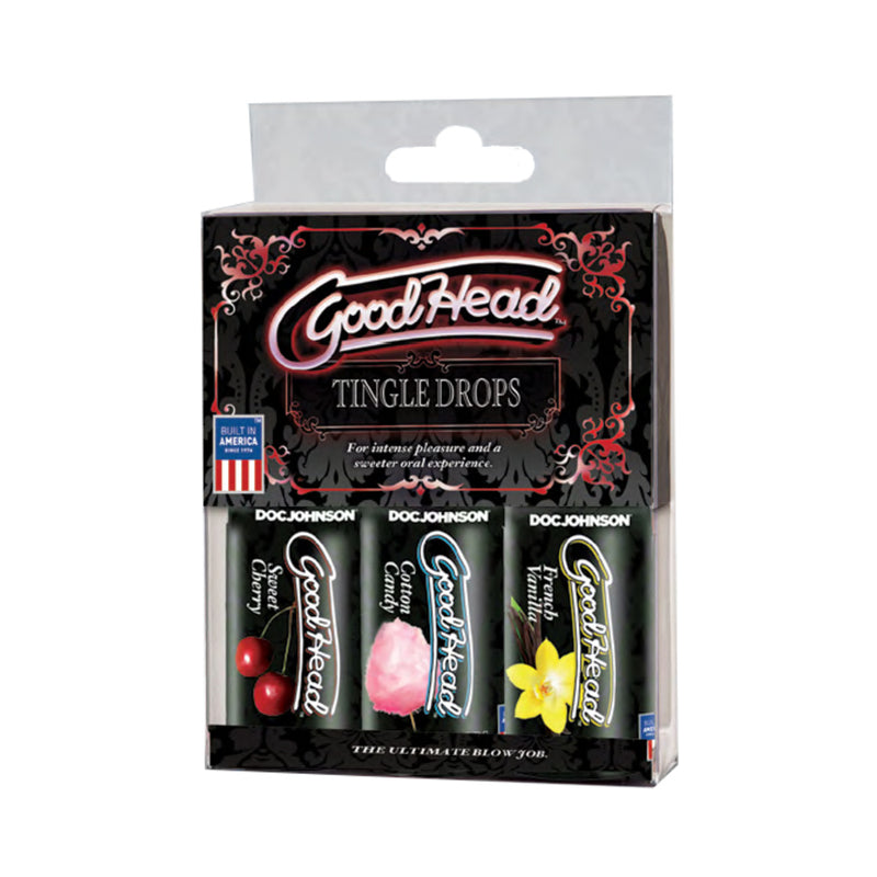 Goodhead Tingle Drops 3-pack French Vanilla, Cotton Candy, Sweet Cherry