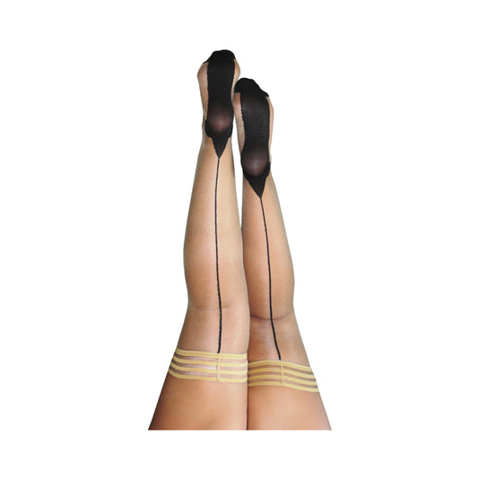 Kixies Ruby Nude Black Back Seam Size D